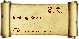 Maróthy Kevin névjegykártya