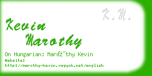 kevin marothy business card